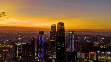4K延时航拍南宁东盟商务区流光溢彩