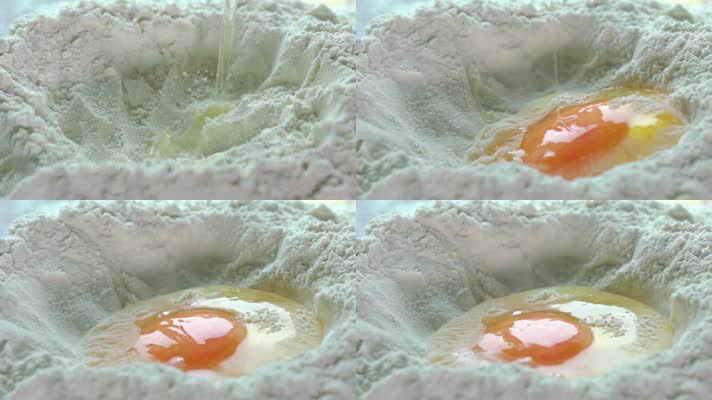 鸡蛋掉入面粉烘焙素材