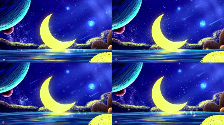 4k月光星河梦幻背景素材，动态高清背景视频