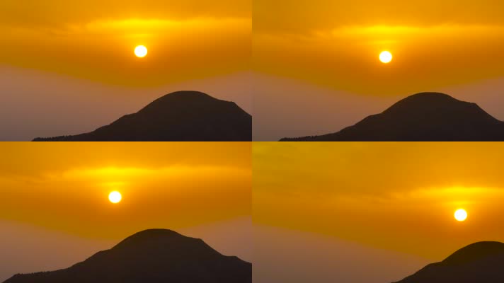 4K航拍河南太行山日落美景