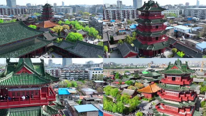 4K航拍河南开封市开封府景点