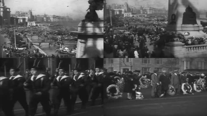 1924年在上海举行的纪念碑敬献花圈-1
