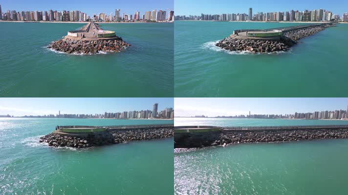 巴西的沿海城市航拍