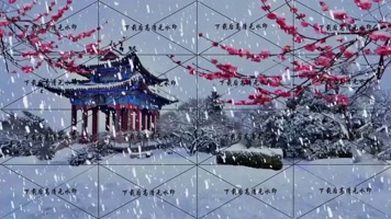 古代花园  园林雪景