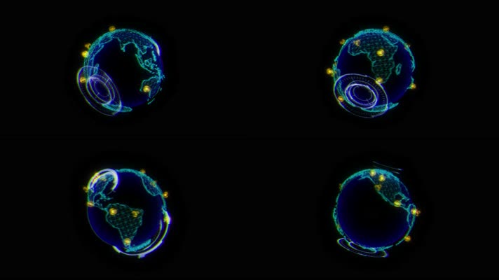 动感HUD元素地球仪