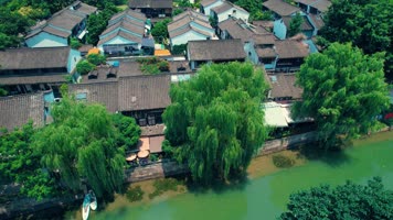 江南风光 小桥流水 青砖灰瓦 古色古香 