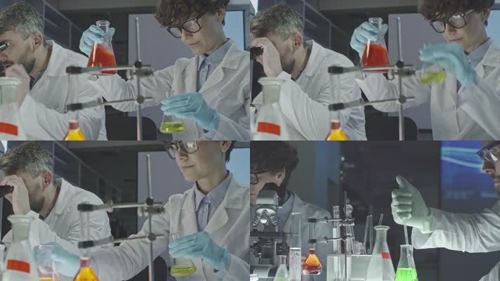科研人员在实验室做实验