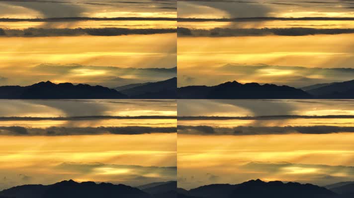 4K航拍川西牛背山夕阳美景