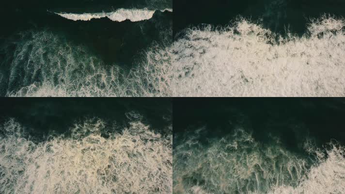 上帝视角、俯拍海浪
