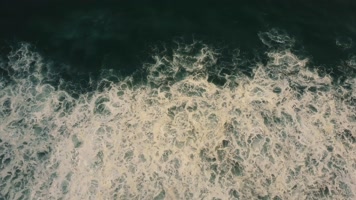 上帝视角、俯拍海浪