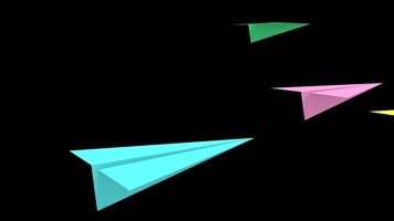 彩色纸飞机转场（透明通道）