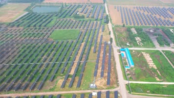 光伏 航拍太阳能发电 新能源 太阳能板