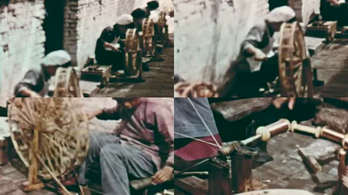 50年代城市街道企业工厂手工作坊生产纺织
