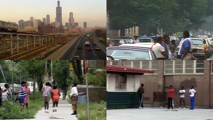 美国少数族裔芝加哥黑人社区街道