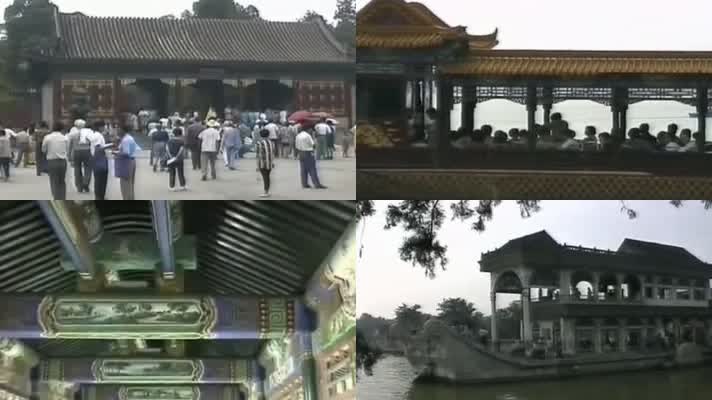 80年代游客观光北京颐和园昆明湖万寿山石舫