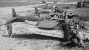 抗日战争日本战败销毁飞机战斗机武器装备