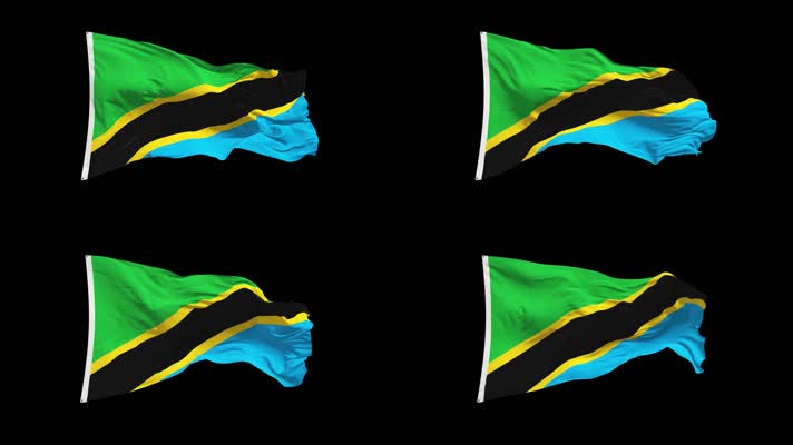 坦桑尼亚国旗Alpha Channel