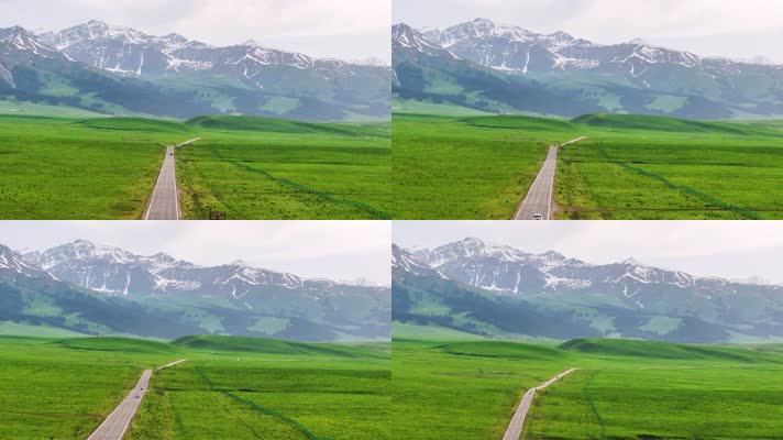 4K航拍新疆伊犁那拉提草原自然风光