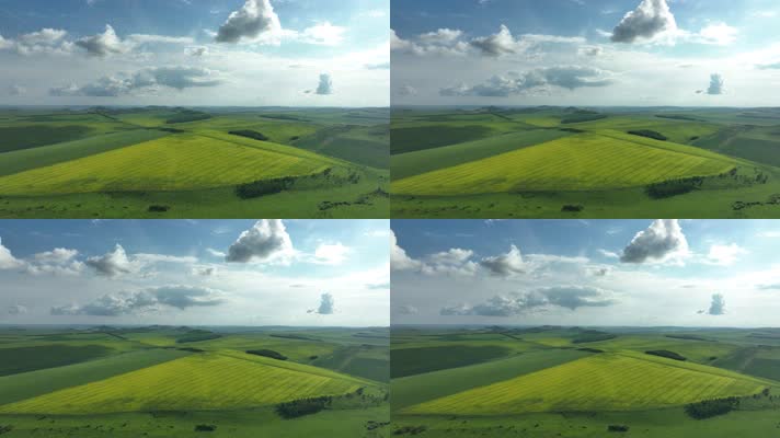 航怕丘陵山地农田油菜花田