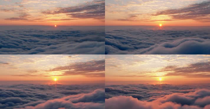 日出、翻滚的云海