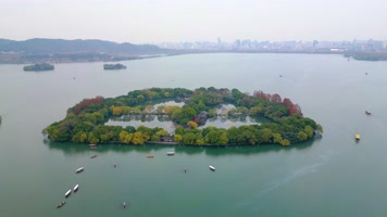 杭州西湖景区大自然风景风光航拍