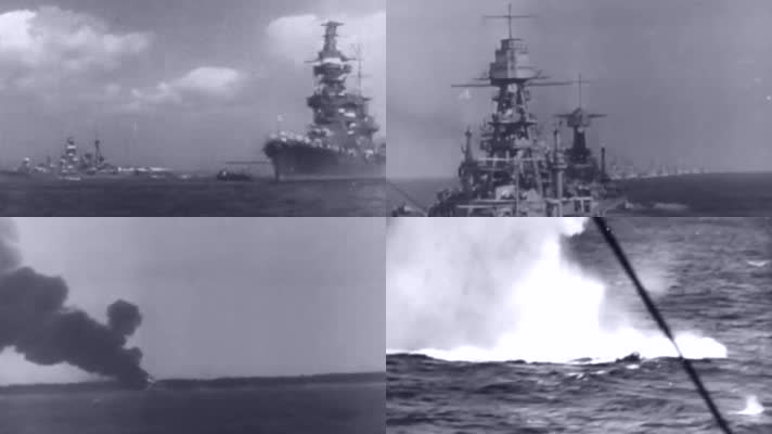 第二次世界大战太平洋海战战列舰开炮