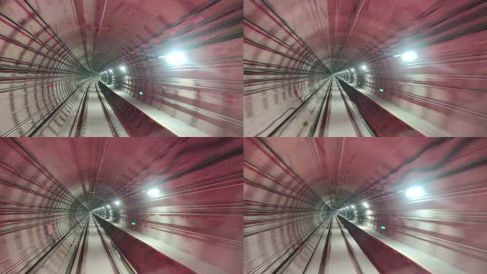 唯美城市地铁高铁动车列车交通隧道穿梭行驶