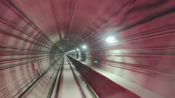 唯美城市地铁高铁动车列车交通隧道穿梭行驶