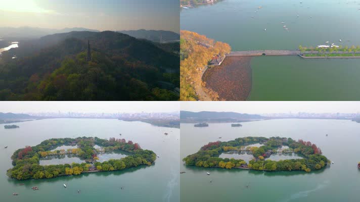 浙江省杭州市西湖景区苏堤三潭印月小瀛洲雷