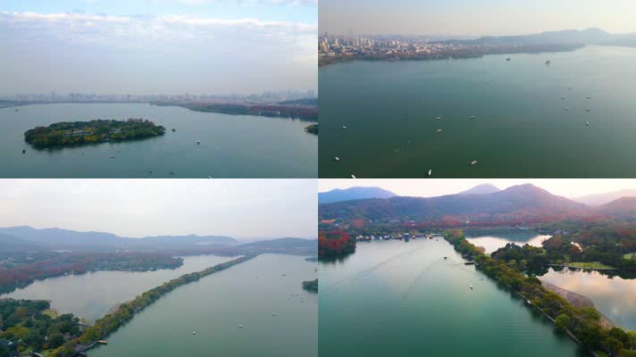 浙江省杭州市西湖景区苏堤三潭印月小瀛洲雷