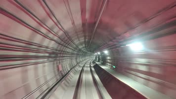 唯美城市地铁高铁动车列车交通隧道穿梭行驶