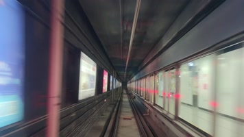 唯美城市地铁高铁动车列车交通隧道穿梭行驶