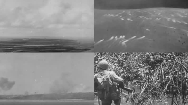 太平洋战场美军登陆攻占塞班岛炮兵阵地