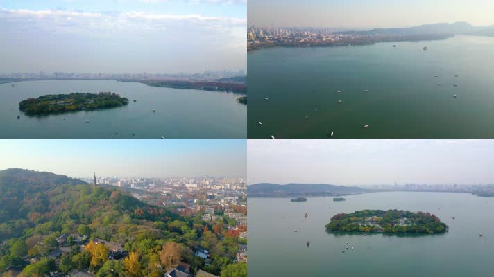 浙江省杭州市西湖景区苏堤三潭印月小瀛洲雷