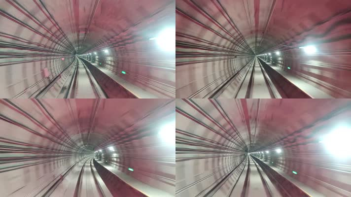唯美城市地铁高铁动车列车交通隧道穿梭行驶