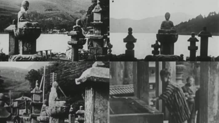 20年代日本寺庙信徒祷告祭拜烧香