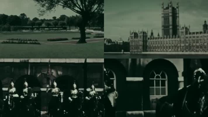 30年代英国伦敦城市国会大厦大本钟皇家卫队