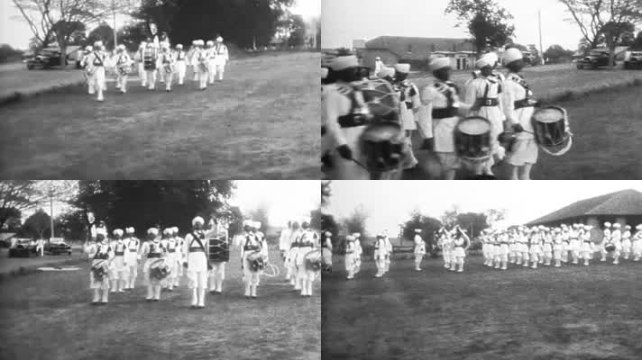 英国殖民地东印度公司缅甸军乐队升旗典礼