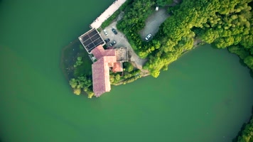 道观河水库湖心岛屿俯拍航拍