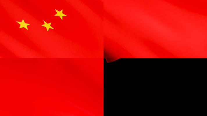 飘动的红旗转场（透明通道）视频素材