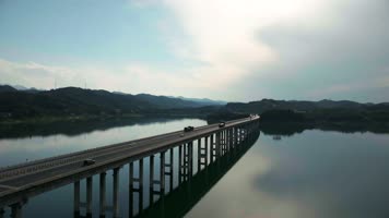 武当太极湖大桥丹河大桥航拍