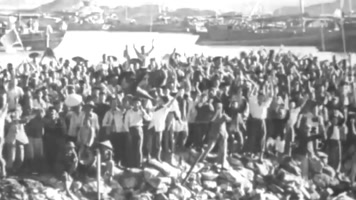 防洪堤截流合围决口合龙胜利完工锣鼓喧天