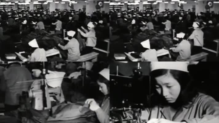 80年代深圳纺织缝纫女工打工仔生产线车间