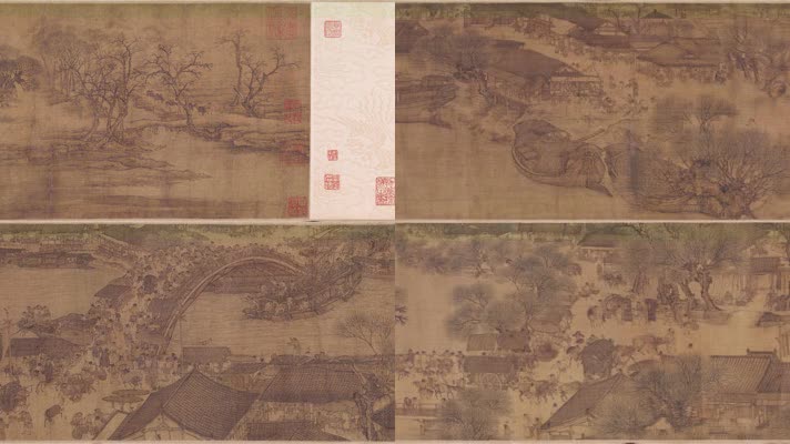 中国山水画《清明上河图》绢本北宋张择端