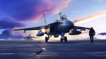 4k战斗机与飞行员夕阳唯美创意素材 4k战斗机与飞行员夕阳唯美创意素材