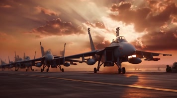 19.4k战斗机起飞降落夕阳唯美创意素材4k战斗机起飞降落夕阳唯美创意素材