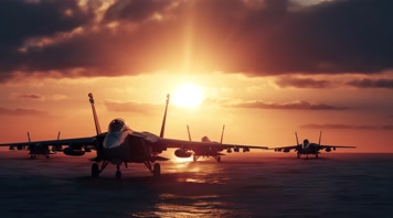 26.4k战斗机起飞降落夕阳唯美创意素材4k战斗机起飞降落夕阳唯美创意素材