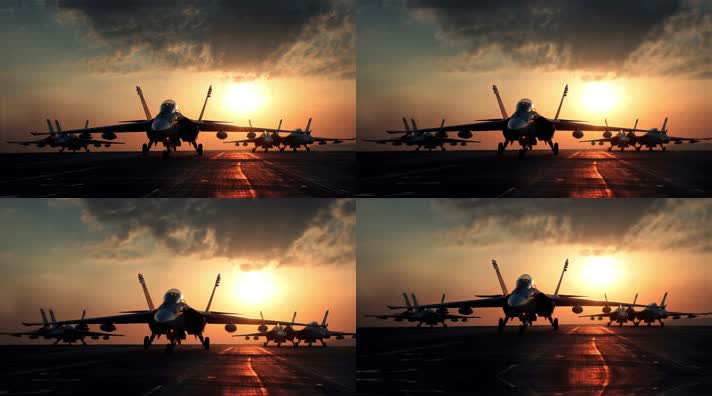 234k战斗机起飞降落夕阳唯美创意素材4k战斗机起飞降落夕阳唯美创意素材