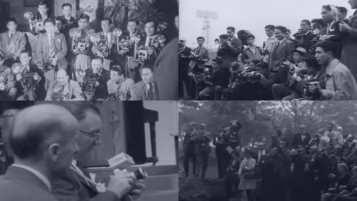 新闻记者拍照照相机闪光灯新闻中心发布会