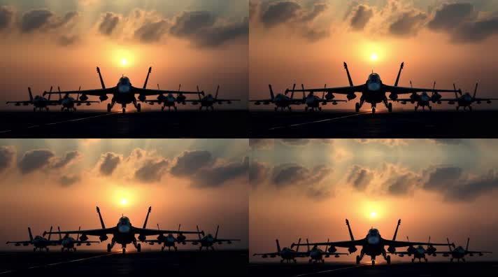 17.4k战斗机起飞降落夕阳唯美创意素材4k战斗机起飞降落夕阳唯美创意素材